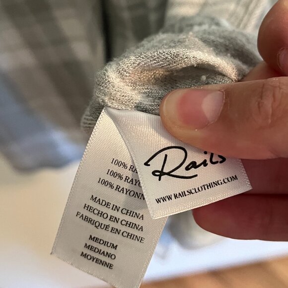 Rails Super Soft Grey and White Flannel - Picture 3 of 3